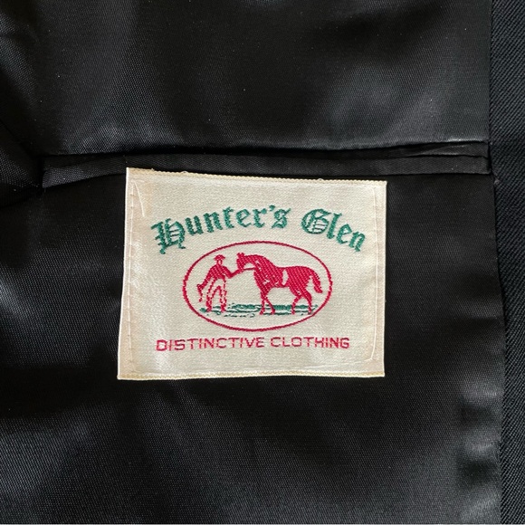 Vintage Hunter’s Glen Black Classic Single Button Blazer Suit Jacket Size 10 - Picture 13 of 16